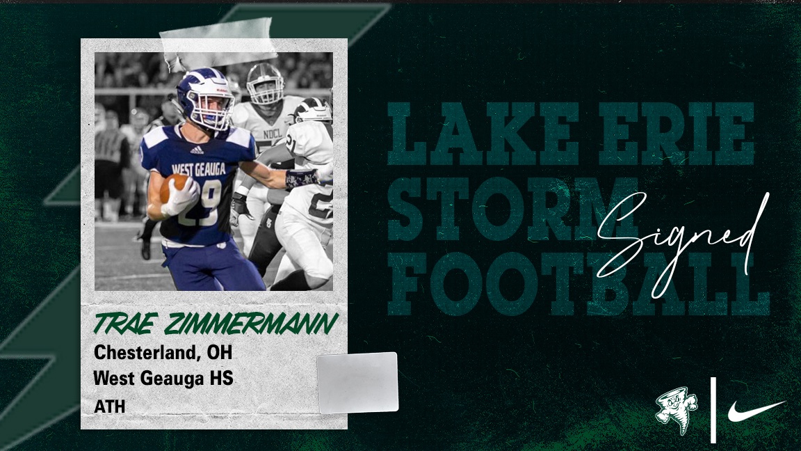 LakeErieFB's tweet photo. Welcome to Storm FAMILY! ⚡️🌪
Name: Trae Zimmermann 
Pos: ATH
HS: West Geauga HS
State: OH
@traezimm9 
#RageOn #STORMCHA21NG 
@CoachMurphyLEC
@lakeeriecollege
@LakeErieStorm
@NHPreps https://t.co/6ZDvHlRrow