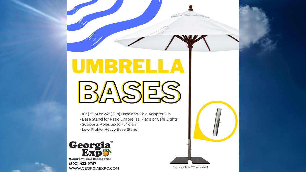 GeorgiaExpo's tweet photo. ☀️Stock up for Summer!☀️
Have you seen Georgia Expo’s Base Plates? They’re perfect for patio umbrellas, flags, and more! Get ready for summer and stock up TODAY! Check out our handy YouTube video linked below
.
.
https://t.co/rw04cdMtGu https://t.co/08uVqTfZ02