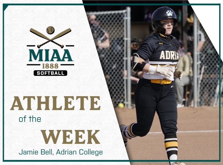 MIAA1888's tweet photo. MIAA Softball Athletes of the Week | April 12, 2021 🥎

Pitcher:
Bri Leegwater, @CalvinKnights
https://t.co/ETHGHuO4UF

Position Player:
Jamie Bell, @AdrianBulldogs
https://t.co/eNx1PoxBwh

#D3MIAA #MIAAsb https://t.co/hWDGdaZEdI