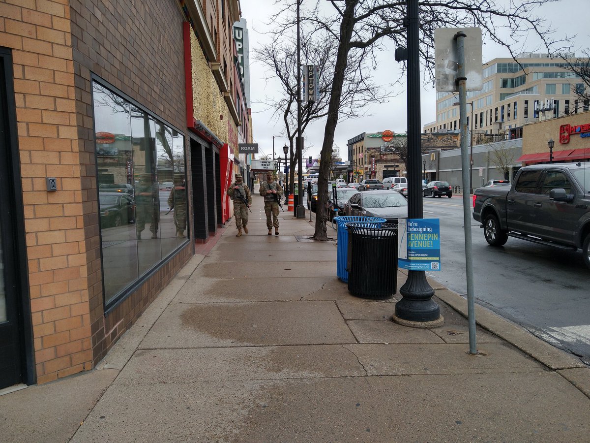 WedgeLIVE's tweet image. Police and National Guard presence around the neighborhood this afternoon.