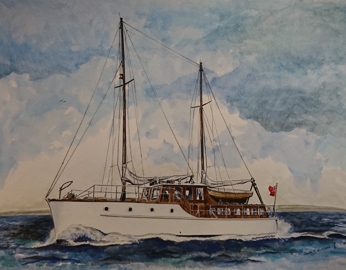 Just in receipt of a new picture we have had commissioned of Fedalma from a friend in the village. Feeling quite pleased. Thank you John. #adls #tvbc #woodenboats