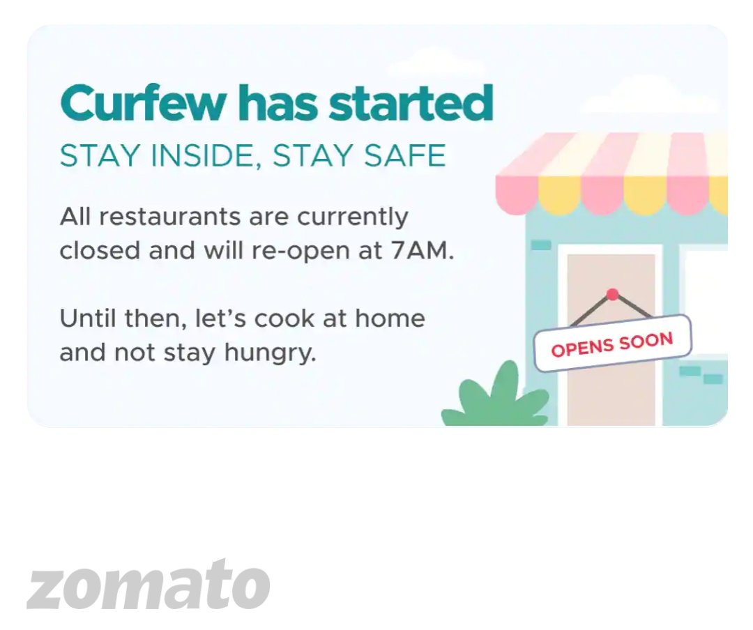 MujumdarAkshay's tweet photo. Hi @BurgerKing @burgerkingindia are you delivering during curfew hours? @zomato isn't :( https://t.co/dsasqGwycA