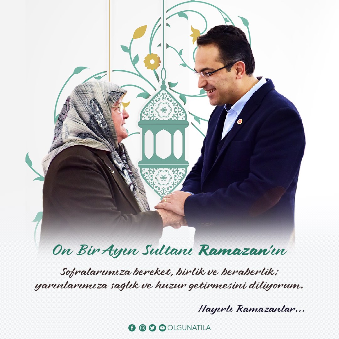 On bir ayın sultanı #Ramazan'nın sofralarımıza bereket, birlik ve beraberlik; yarınlarımıza sağlık ve huzur getirmesini diliyorum. #HayırlıRamazanlar