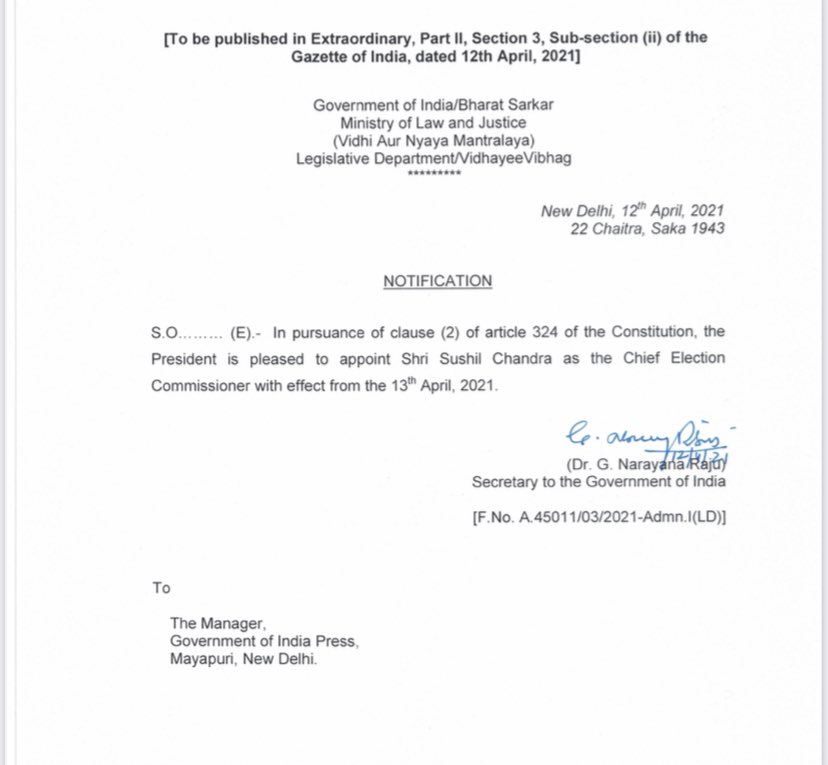A historic day for Indian Revenue Service (IRS). Heartiest congratulation to Sushil Chandra sir on his appointment as new Chief Election Commissioner. <a href="/IRSAssociation/">IRS Association</a> #CEC #SushilChandra #IRS