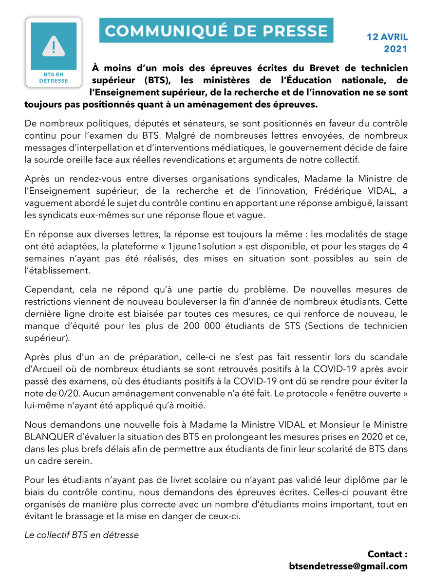 btsendetresse's tweet photo. 🛑#BTSCONTROLECONTINU

@education_gouv et @sup_recherche gardent toujours leurs oeillères face à la situation des #étudiants de #BTS.⚠️

Nous attendons des mesures équitables et adaptées au contexte actuel. Nous n'avons plus le temps d'attendre.

Qu'attendez-vous ?❗️

#elections https://t.co/aRPsn0KmEK