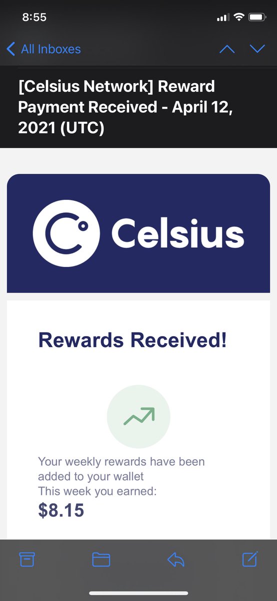 CanniTheGrim's tweet photo. Each Monday gets better and better. Slowly building up dividends is truly satisfying. #UnbankYourself #celsiusnetwork Now if only I could earn rewards n $CEL https://t.co/J56tOVmMH9