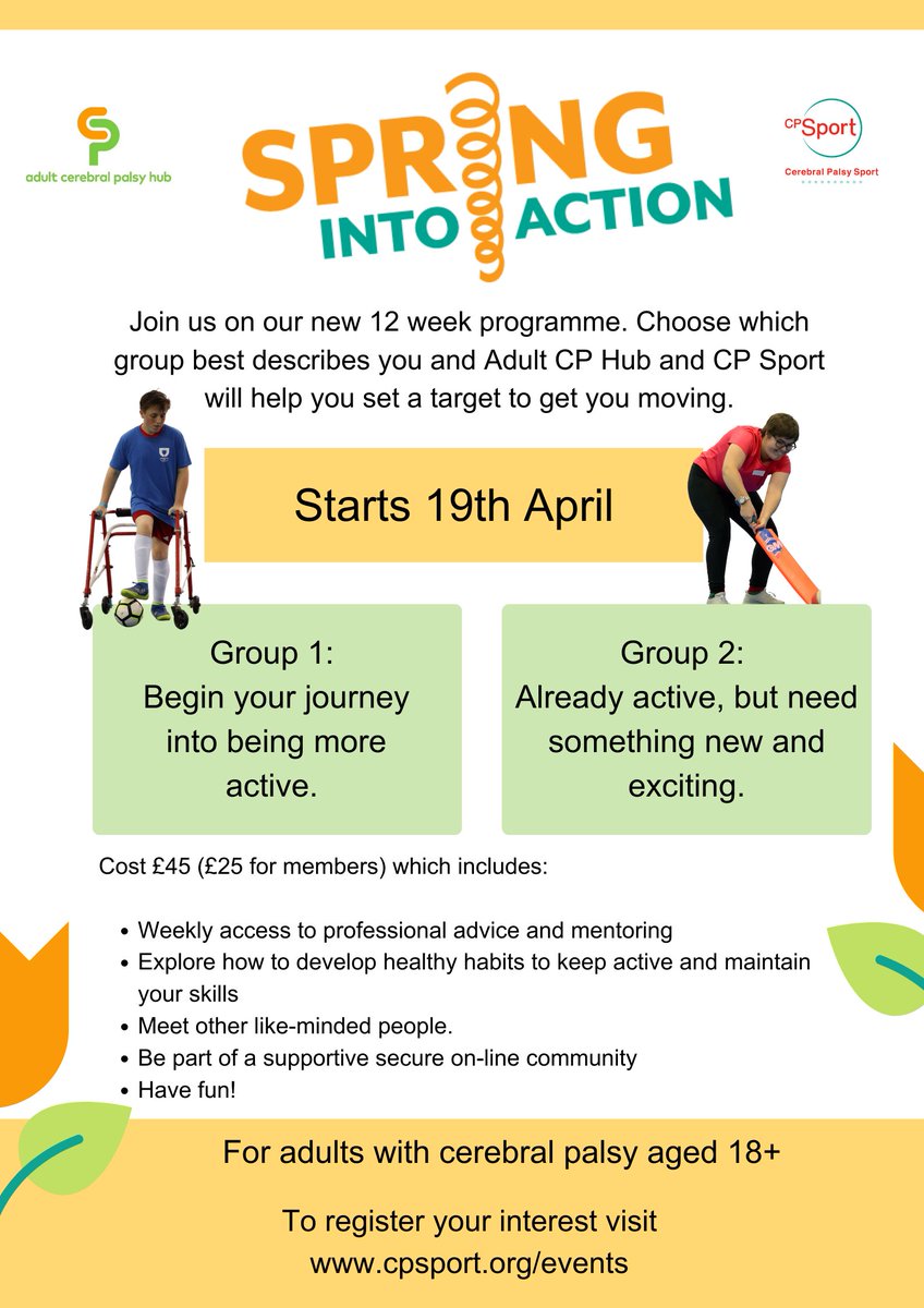 CP_Sport's tweet photo. We know how hard it can be to motivate yourself to get active even when you know its the right thing to do. 

So let's do it together! #SpringIntoAction after lockdown with us, with our support.  

https://t.co/vsmNYeGvyZ

#ReturnToPlay

Adult CP Hub https://t.co/sYihHRA4jp