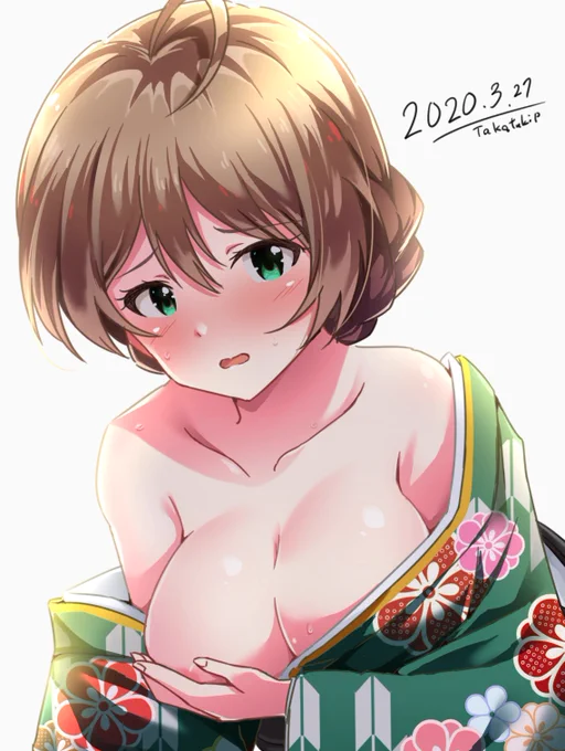 #あなたが思う巨乳ってどのサイズか絵で示すと
(そーいや最近乳らしい乳を描いてないな。。。?) 