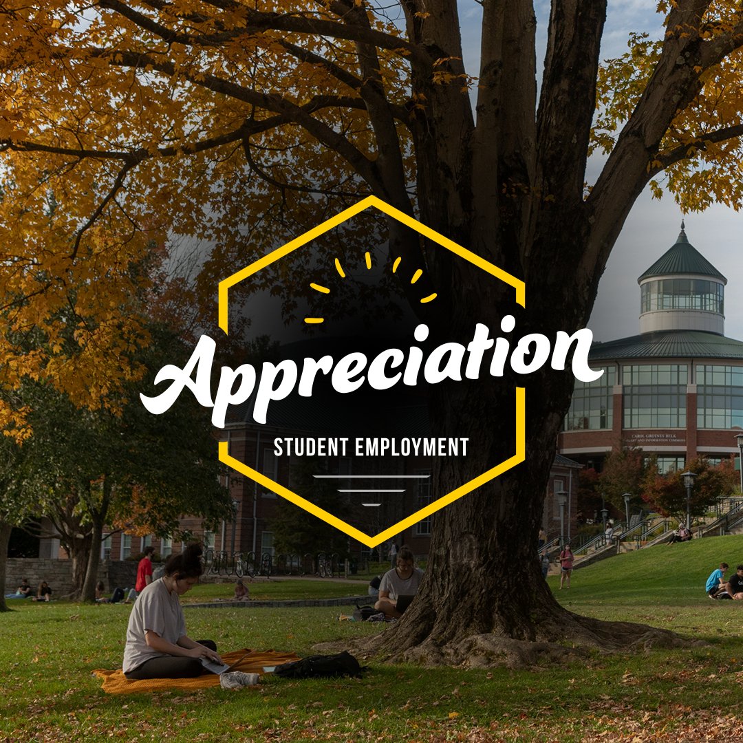 This week we want to show our appreciation for all of our student employees! Thank you for all your hard work!

#studentemployee #studentemployment #appreciation #boone #boonenc #appstate #appalachianstate #asu #appalachian #mountaineers #goapps #careerdevelopmentcenter <a href="/appstate/">Appalachian State</a>