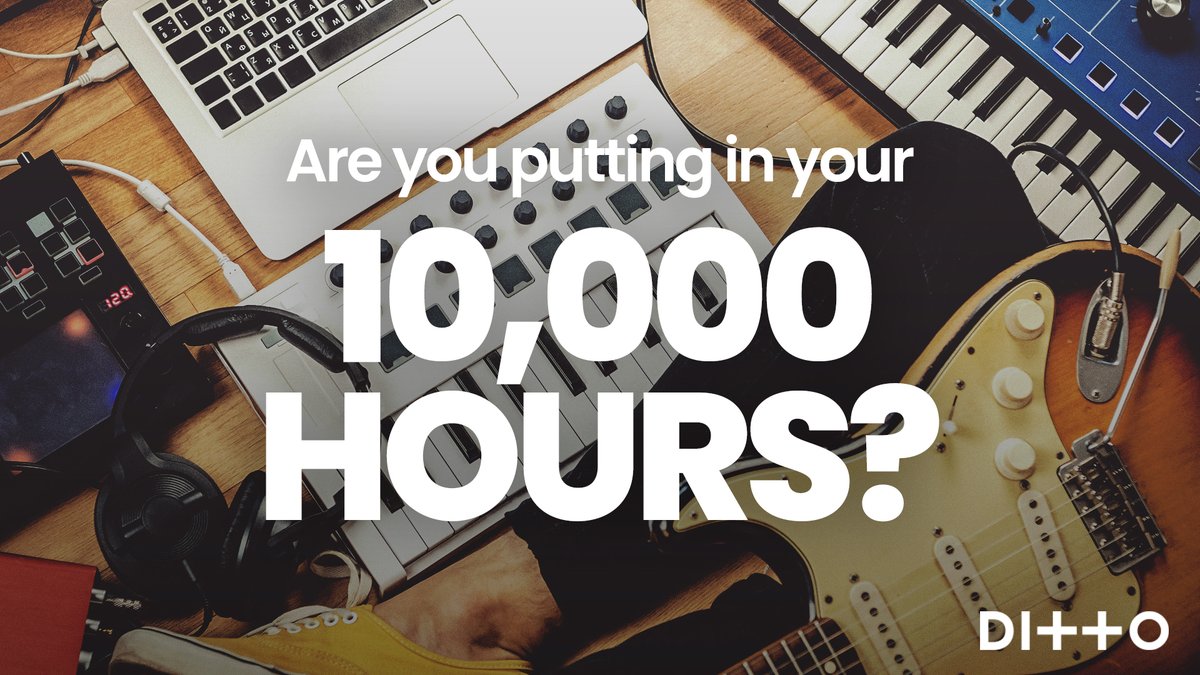 ⏳ They say it takes 10,000 to become world class in your field ⏳

This means 417 days' worth of hours, or 3 hours a day for 3,333 days--a little over 9 years 🤯

How many hours do you think you've put into music? 🔥👇