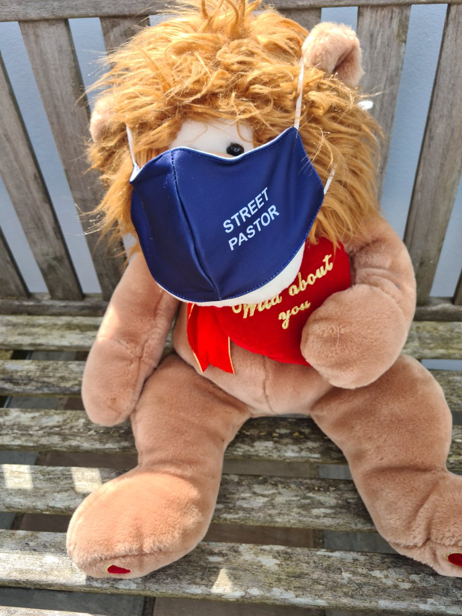 Pembroke Street Pastors received their face masks today and this lion just had to model them. See you on the streets soon.