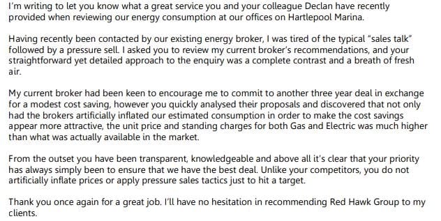 Thank you so much for your review Martin Smith Cert CII, we are delighted Mayfield Insurance Brokers are happy with our service! 

#doingthingsdifferently #energyconsultant #businessbrokers