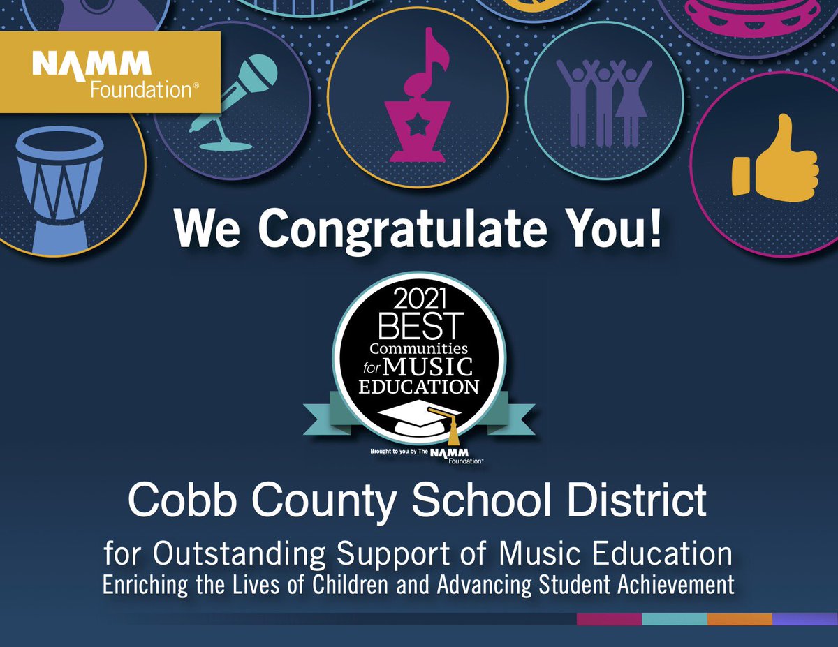 Cobb Instrumental Music (@ccsd_inst_mus) on Twitter photo I am so very proud to be associated with the fine music educators in the Cobb County School District. Congratulations
for being named a Best Community for Music Education once again! <a href="/CobbSchools/">Cobb County Schools</a> <a href="/CobbPerforms/">Sara Womack</a> I am so very proud to be associated with the fine music educators in the Cobb County School District. Congratulations
for being named a Best Community for Music Education once again! <a href="/CobbSchools/">Cobb County Schools</a> <a href="/CobbPerforms/">Sara Womack</a>