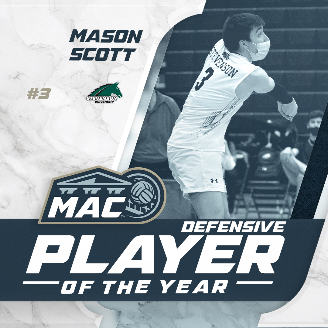 gomacsports's tweet photo. MVB: @GoMustangSports Mason Scott is the 2021 MAC Defensive Player of the Year! #MACvb #d3vb #NCAAD3 #BringYourBest https://t.co/22fQyw6zgN