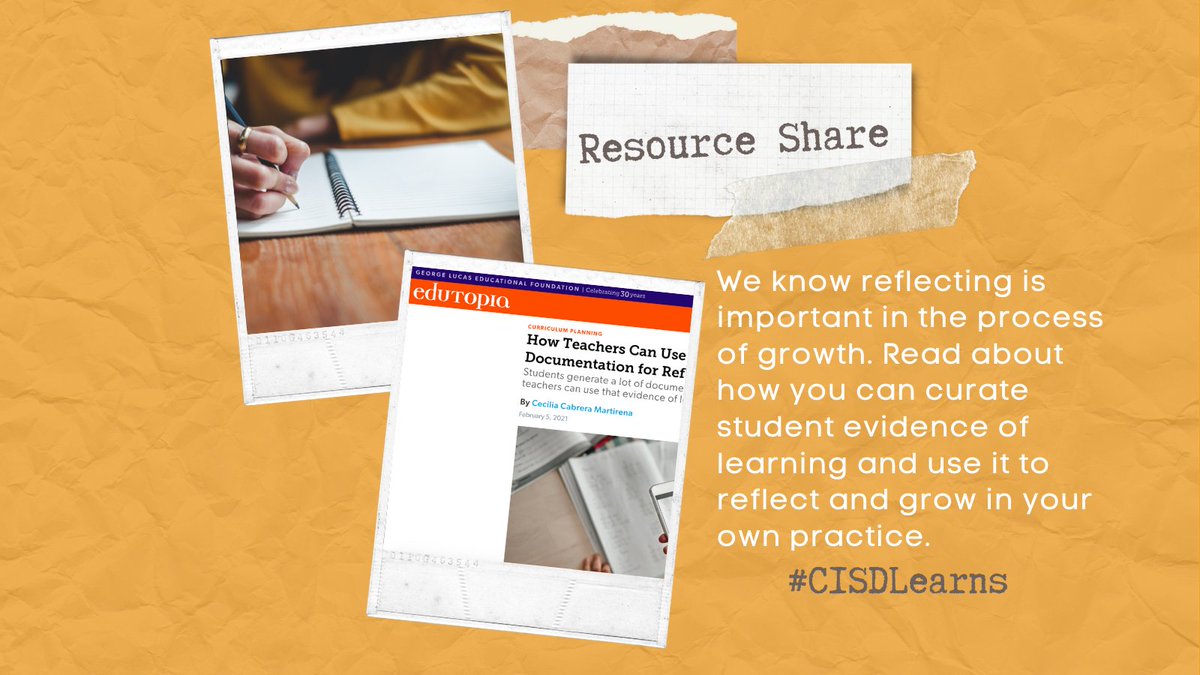 We know reflecting is important in the process of growth. Read about how you can curate student evidence of learning to reflect and grow in your own practice. #cisdlearns    tinyurl.com/3ryvwah3