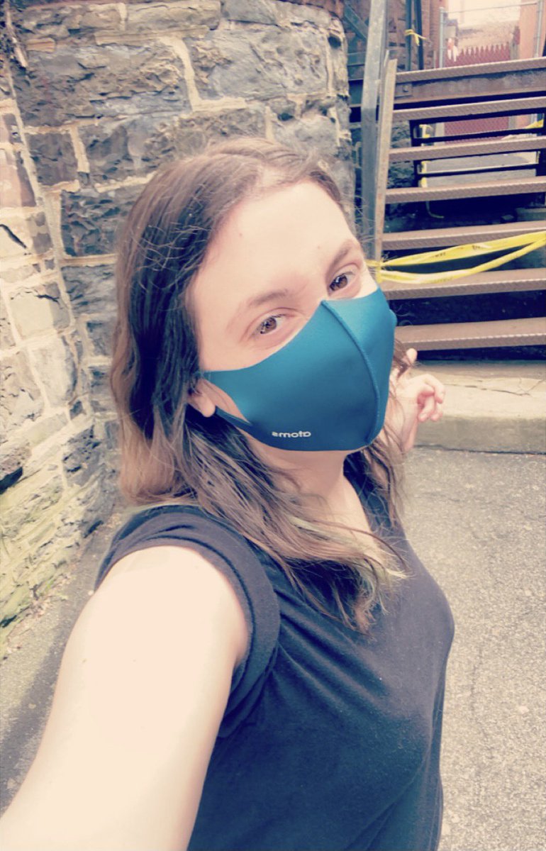 New trend: second dose photos in weird locations like this alley with this caution tape #CovidVaccine #PfizerGang #stayhealthy #WearAMask