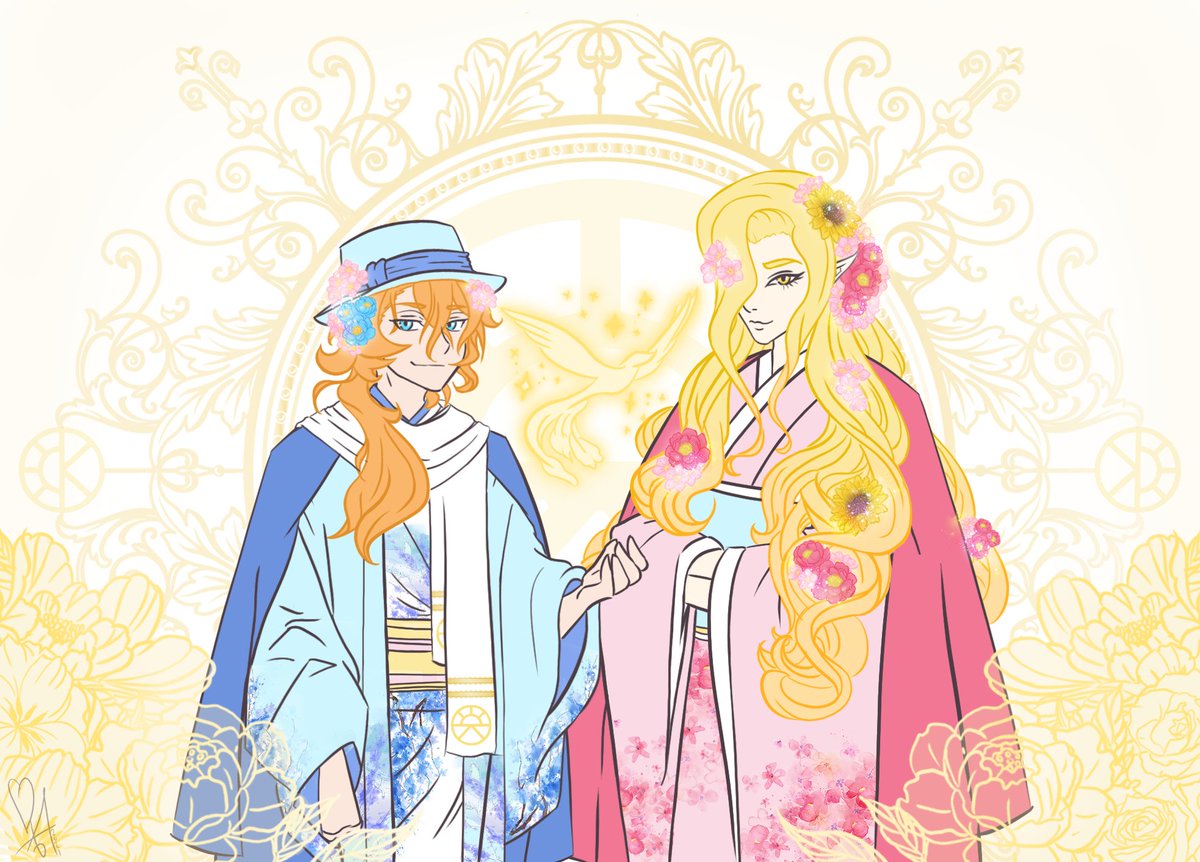 Yesterday was the birthday of my dear friend Alahemia and I surprised her with a completely over the top sparkly artwork of our #DnD husbandos! 🧡💜 I simply adore you, sweetheart! #Sameiro #digitalart #DnDcharacter #dndartists #curseofstrahd #boyslove #sparklyhusbands #lathander