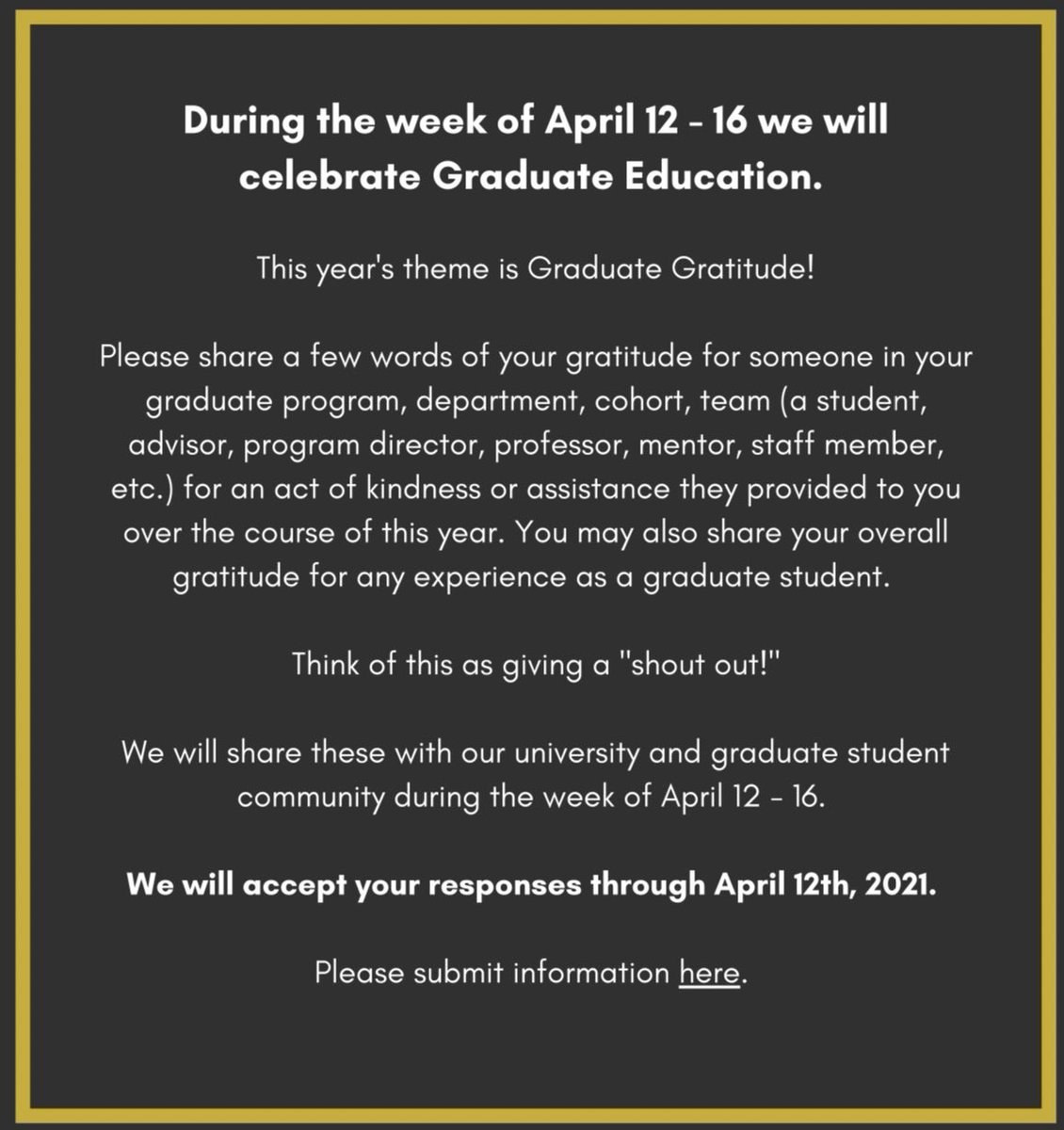 Take a moment to make a quick submission telling us who or what made your year meaningful! docs.google.com/forms/d/e/1FAI…