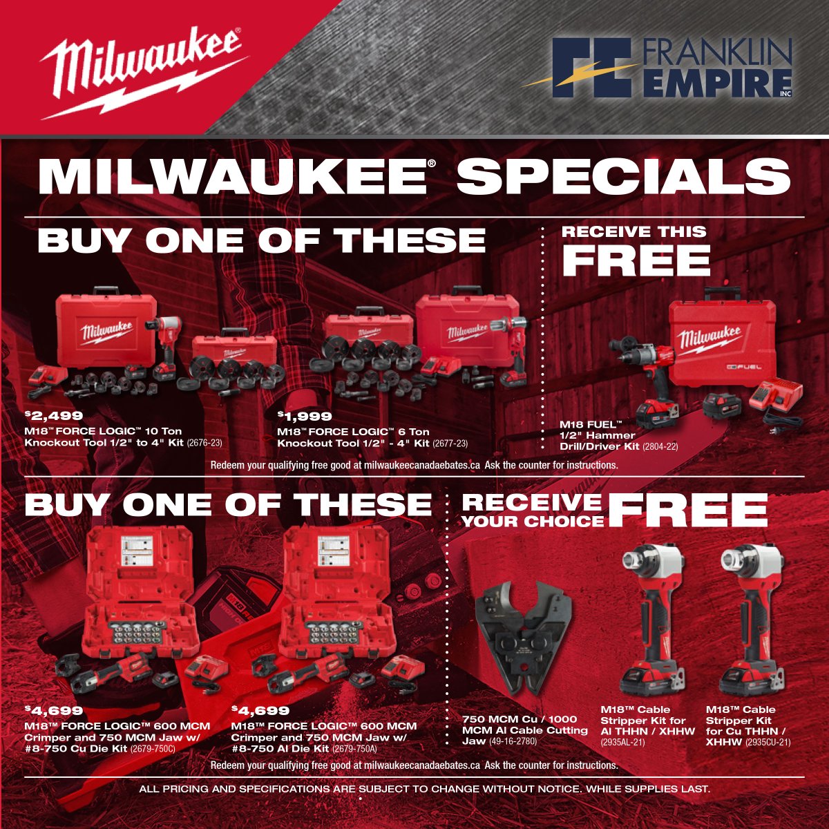 Take advantage of this Milwaukee Promo at Franklin Empire to ramp up your Tool Game! While Supplies last #NothingButHeavyDuty #MilwaukeeTool #electrician #sparky  #tool #powertools