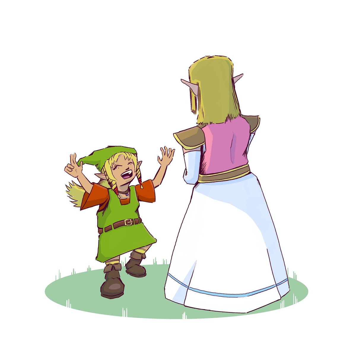 102/365  #DrawEveryday2021  #thelegendofzelda AU where  #Link is a young princess full of energy and excitement when Princess  #Zelda comes to visit.Was playing  #BreatheOfTheWild recently. Have not retained any knowledge at all.