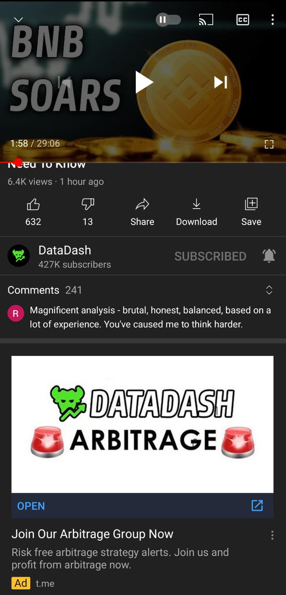 CryptoZeroCooL's tweet photo. #DontGetScammed
@Nicholas_Merten #Datadash is the the #ad under your video a real datadash #arbitrage #Telegram #chatgroup ?
$ETH $LINK #ETH #LINK #Crytpo #crytocurrency $BNB @MetamaskSupport #metamask #YouTubeVideo @BounceFinancial @TeamYouTube https://t.co/q7Z5aJ73cy