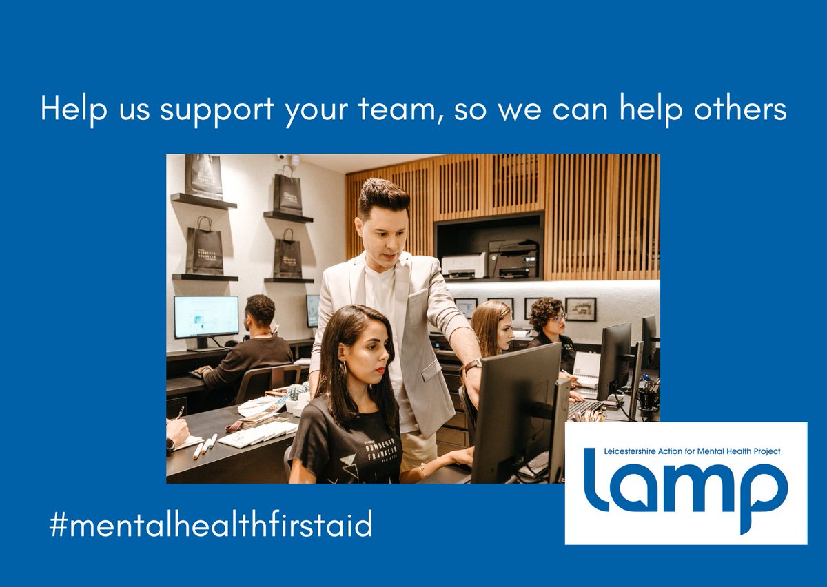 LAMPCharity_'s tweet photo. Did you know that Lamp now offers First Aid for Mental Health training?

There are three levels on offer:

Level 1 – Awareness of First Aid for Mental Health 

Level 2 – First Aid for Mental Health 

Level 3 – Supervising First Aid for Mental Health 

https://t.co/peUXU54nmc https://t.co/XjK5USrMRW