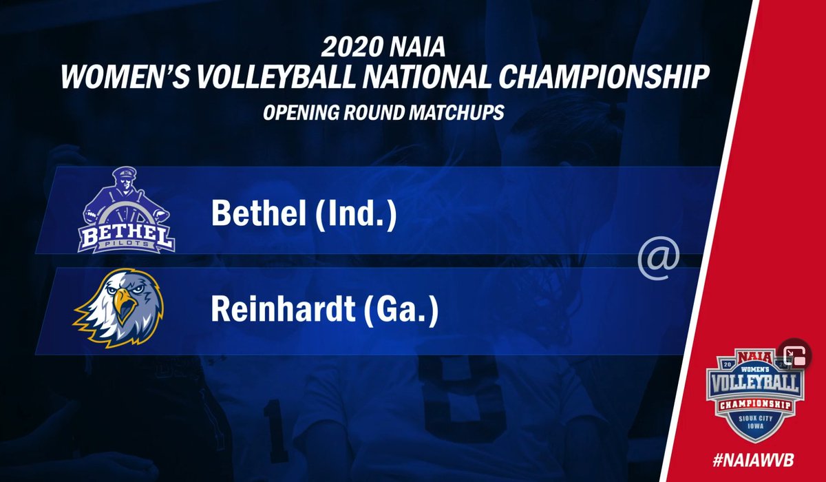 AACsports's tweet photo. The matches are set for the #AACVB squads competing in the #NAIAWVB Opening Round

@MilliganBuffs is at Missouri Baptist

@BryanAthletics is at Marian (Ind.)

@RU_Eagles host Bethel (Ind.)

All matches to be played on Saturday, April 17 https://t.co/NGEDA9R8sJ