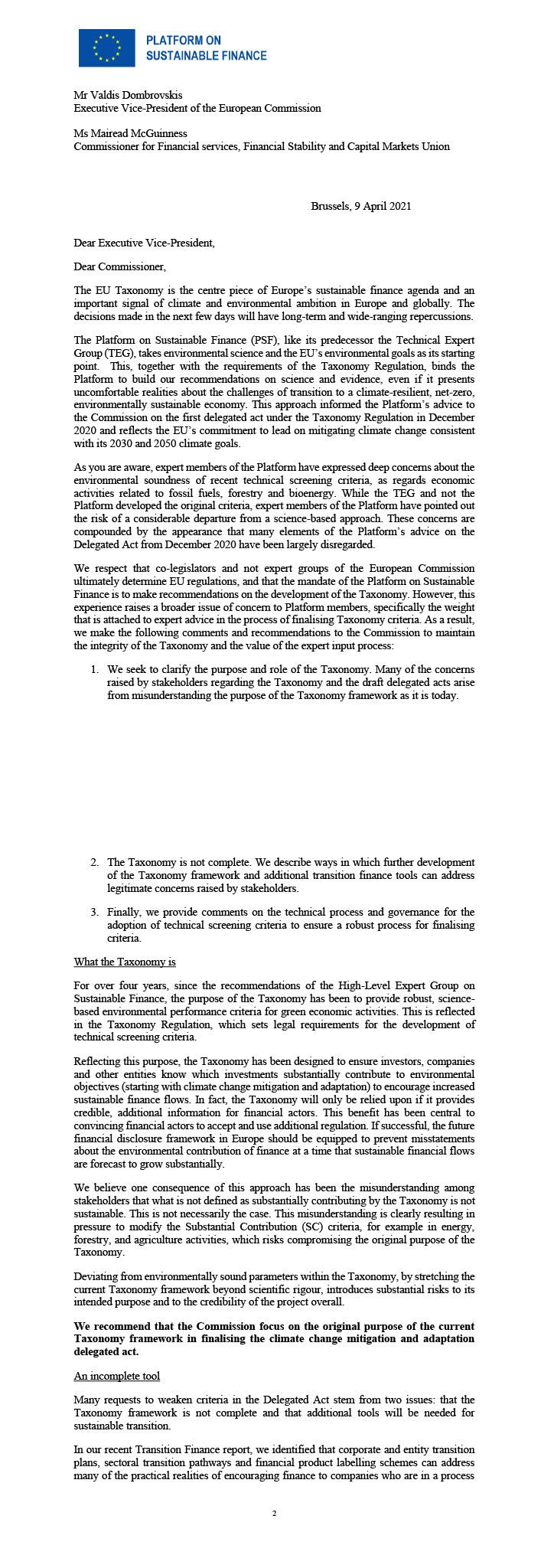 Nathan Fabian on Twitter "The Platform on SustainableFinanceEU rapporteurs and I have written