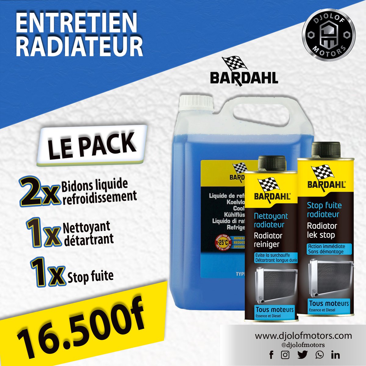 DjolofMotors's tweet photo. Découvrez nos packs VIDANGE, ENTRETIEN RADIATEUR et PURIFIANT CLIM ET DECONTAMINATION de chez Djolof Motors... Un combo parfait pour un entretien complet
-
-
Plus d'infos que https://t.co/o9OUmarW6x
#vidange #radiateur #parfumerie #automobile #AutoParts #CarsParts #djolofmotors https://t.co/ND9z5wX2gS