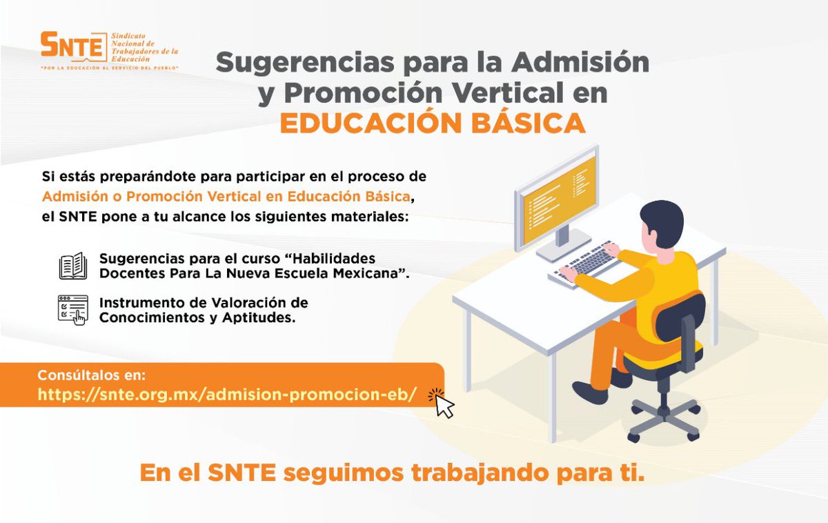profluisenrique's tweet photo. #TodosSomosUno 🙋‍♀️🙋🙋‍♂️

🟠 Para admisión ✅ y promoción vertical ✅ en Educación Básica, el #SNTE ✔️ dispone de materiales sobre 👉habilidades docentes e 👉instrumentos de valoración de conocimientos/aptitudes, y ponte al 💯

No esperes: ingresa 👇
👉  https://t.co/taRA8SSEJr  🧑‍💻 https://t.co/zFWJp1BAdl