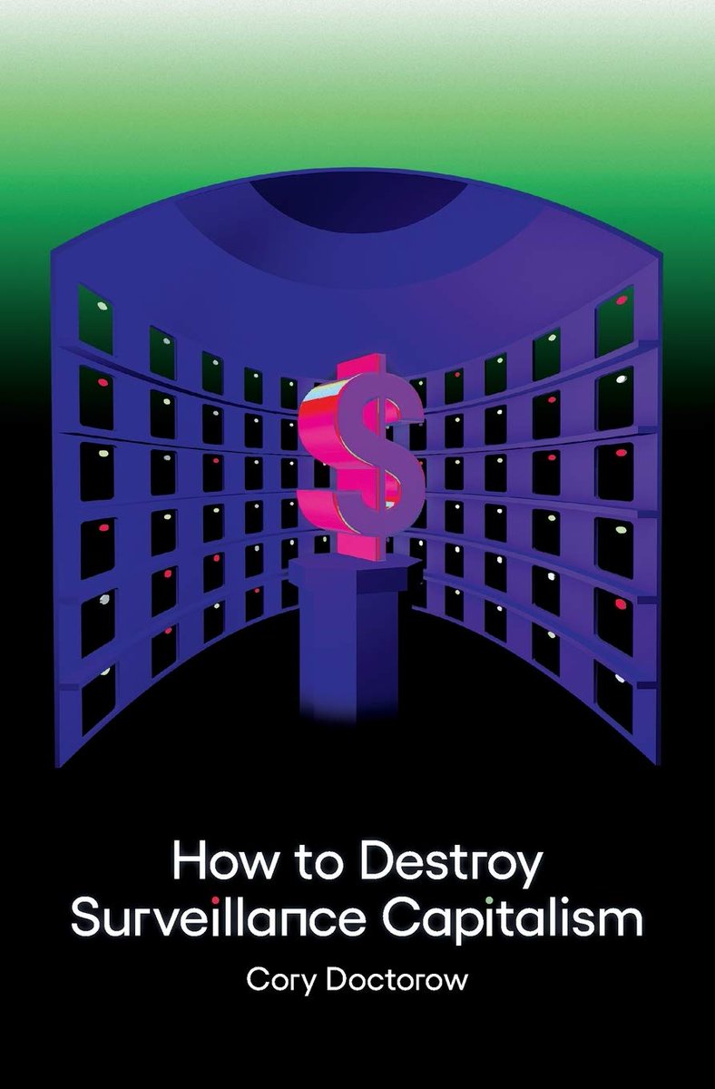 This week on my podcast, the second part of a five (?) part serialized reading of my 2020 One Zero book HOW TO DESTROY SURVEILLANCE CAPITALISM, a book arguing that monopoly – not AI-based brainwashing – is the real way that tech controls our behavior. https://onezero.medium.com/how-to-destroy-surveillance-capitalism-8135e6744d591/