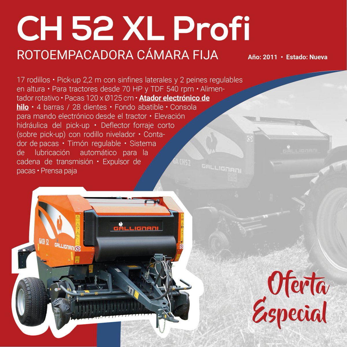 AusamaSL's tweet photo. 🟡 𝗢𝗙𝗘𝗥𝗧𝗔 𝗘𝗦𝗣𝗘𝗖𝗜𝗔𝗟 🟡
#Rotoempacadora Gallignani con atador de hilo
+ info 👉 https://t.co/CPVf8AjNxI https://t.co/fBTo0LTjGl