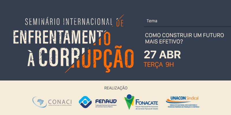 Fonacate's tweet photo. #VemAí Seminário Internacional de Enfrentamento à Corrupção no Brasil: Construir um Futuro mais Efetivo? 

🎥 O evento virtual será realizado dia 27 de abril, às 9h, com transmissão pelo canal do Fonacate no YouTube.

Confira a programação e participe!
https://t.co/khwJaUUQMH https://t.co/hm4NamnAnK