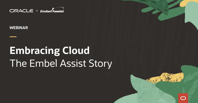 ksarnold16's tweet photo. Embracing the #cloud can allow you to spend less on pricey technical architecture and more on customer needs. Join this @OracleCloud webinar to discover Embel Assist’s story: https://t.co/mXqRx1JDKM https://t.co/lrUfgAmR90