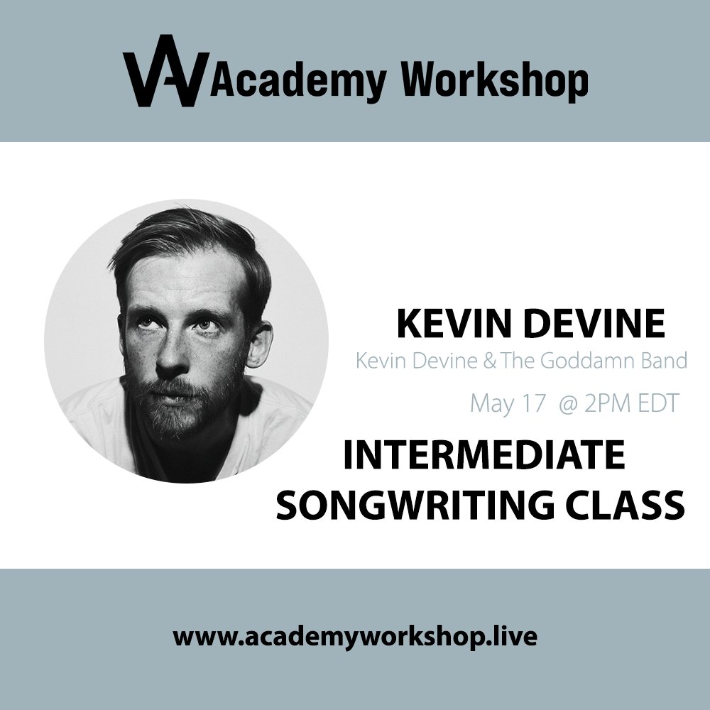 aworkshoplive's tweet photo. The response to @KevinDevineTwit's #AcademyWorkshop sessions has been over the moon so we've got one more available now. Join Kevin on May 17th as he helps work through your songwriting and helps you tap into your creative side.
-
https://t.co/pL8IQ93ZN1 https://t.co/x4lZgQEemI