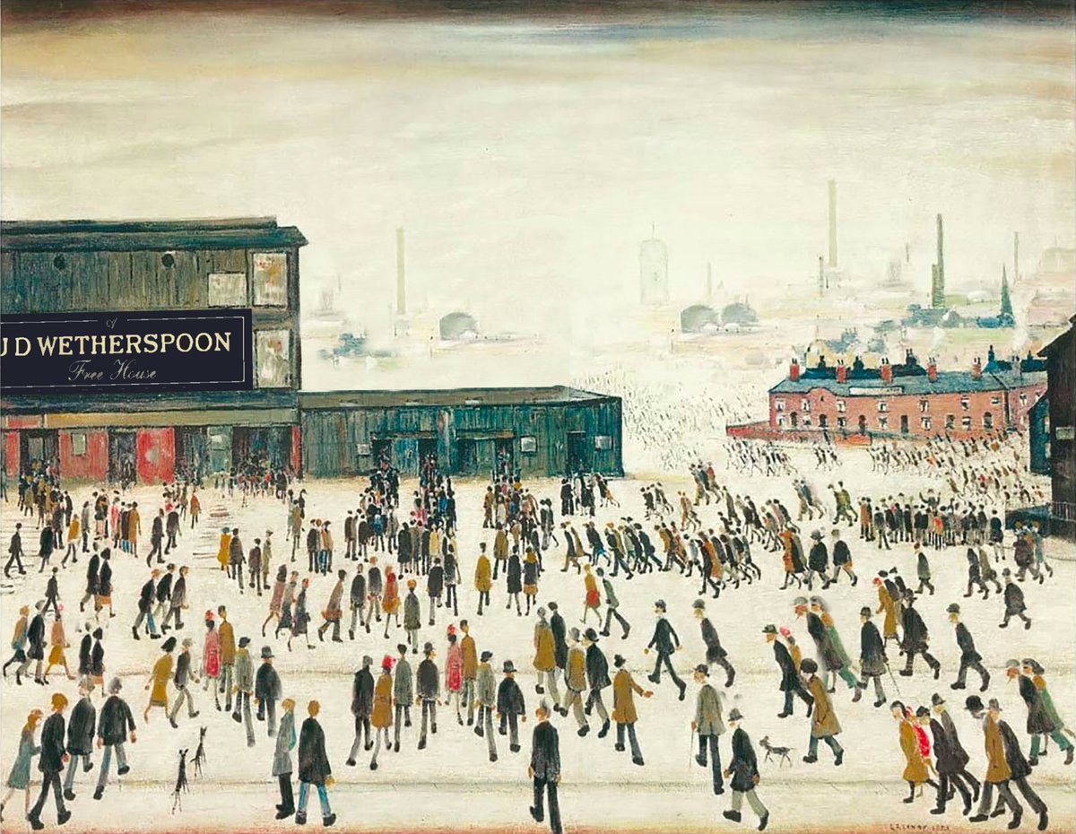 Going to the Spoons' by LS Lowry. 