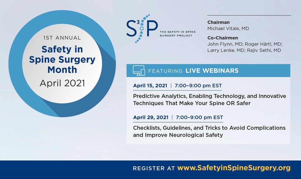 Have you registered yet? #safetyinspinesurgery #spinesafety #freewebinars

More info: columbiaortho.org/news/safety-sp…