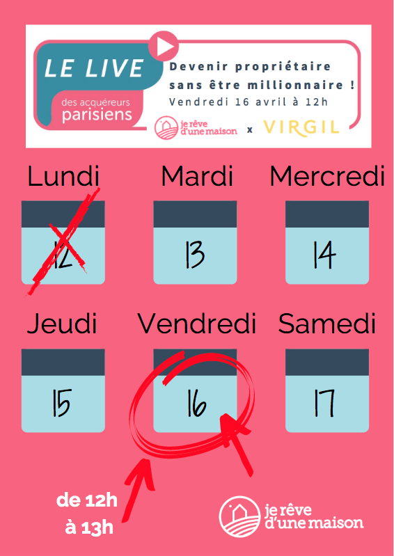 ReveduneMaison's tweet photo. ⏰J-4 avant notre nouveau live ! 
@jerevedunemaison s'associe à Virgil dans un webinar Spécial "Devenir propriétaire sans être millionaire" 💰

Inscrivez-vous vite, les places sont limitées ! 👉https://t.co/AouT84khnI

#realestate #startup #immobilier #webinar https://t.co/Sfd29rZ0tm