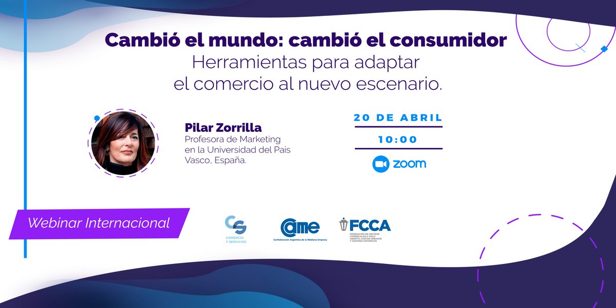 📆 El 20/4 llega un webinar internacional a cargo de <a href="/pilar_zorrilla/">Pilar</a>. Se centrará en las herramientas imprescindibles para conectar con el cliente y sus nuevos hábitos de consumo.
📌 Más info e inscripción: bit.ly/WIcomercio