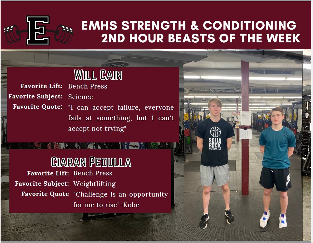 last weeks 2nd hour Beasts of the Week. These two continue to grow and are committing themselves to go above and beyond the standard of work. <a href="/EMHSBoysHoops/">EMHS Boys Basketball</a> <a href="/goemhsathletics/">EMHS Sports</a>