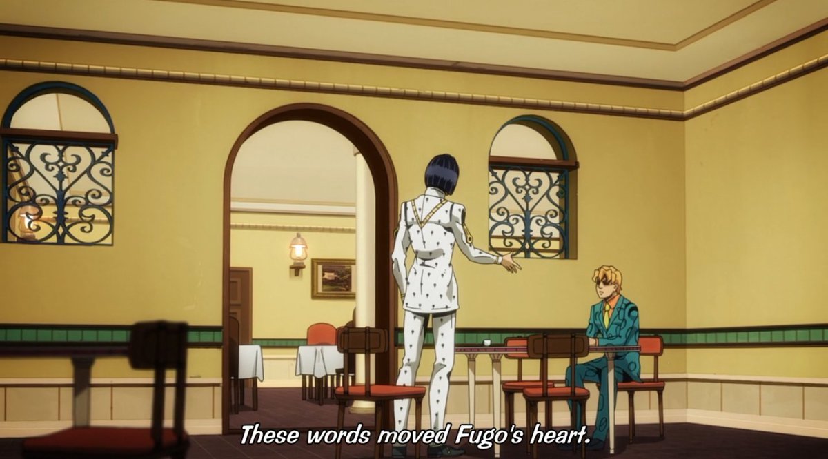 fugo joined because bruno accepted him the way he was, thus earning his trust. and just how much that trust means for fugo is, in my opinion, perfectly showcased in sleeping slaves, which brings us to our next point: sleeping slaves aka. pre-giorno team dynamics.