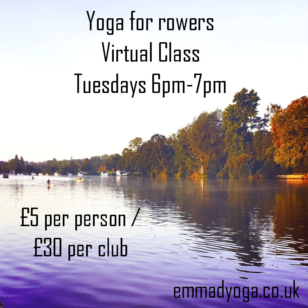 Still time to join my virtual yoga for rowers class, starting tomorrow 6pm. Lots of rotation round the pin, work on the rockover and core strengthening. DM me for details.