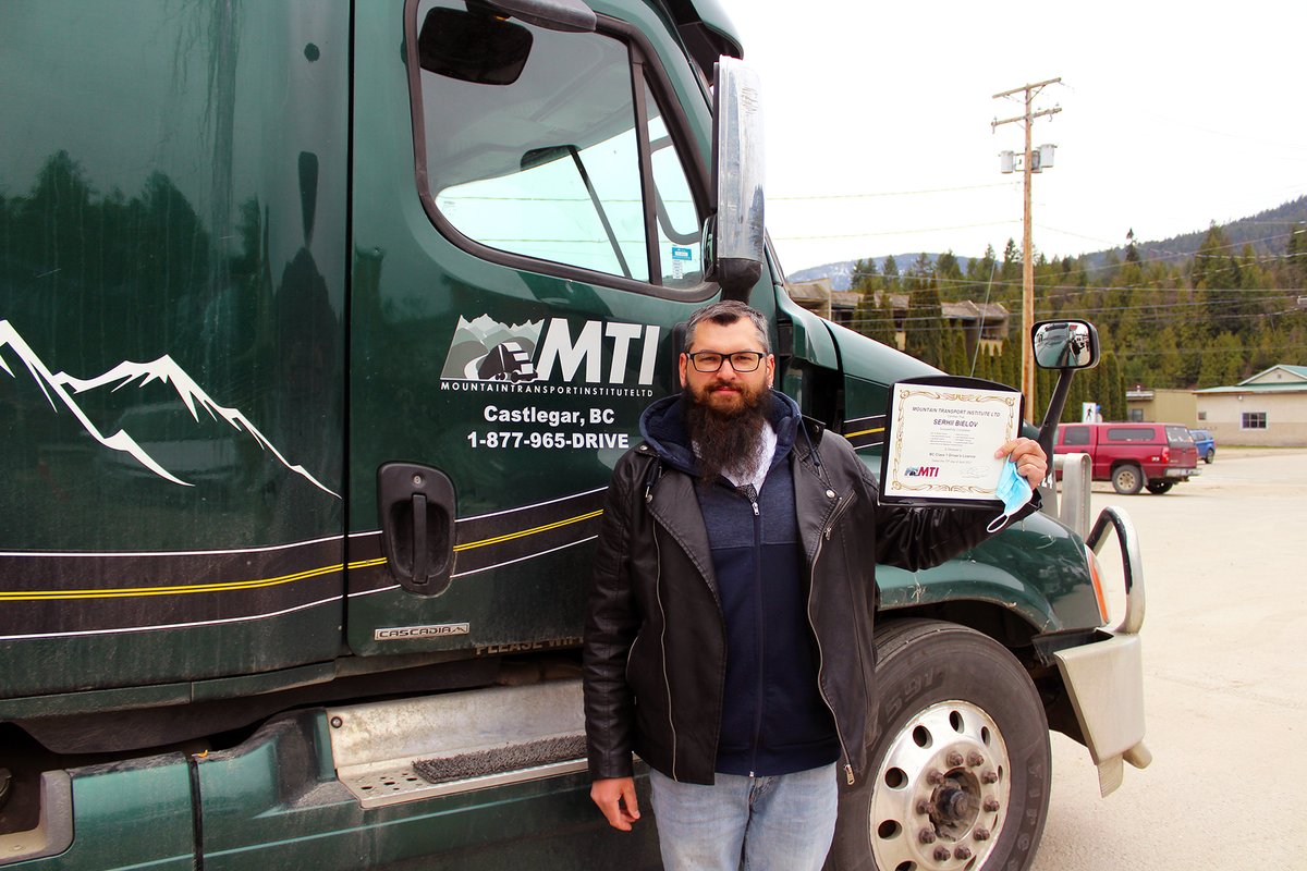 DriveMTI's tweet image. Congrats to our most recent Class 1 Graduate, Serhii! 

Serhii successfully passed his road test on his first attempt last week and will be going straight to work for @Sutco1995. Class 1 Drivers are in high demand, have you considered obtaining your CDL? Train with us at MTI!