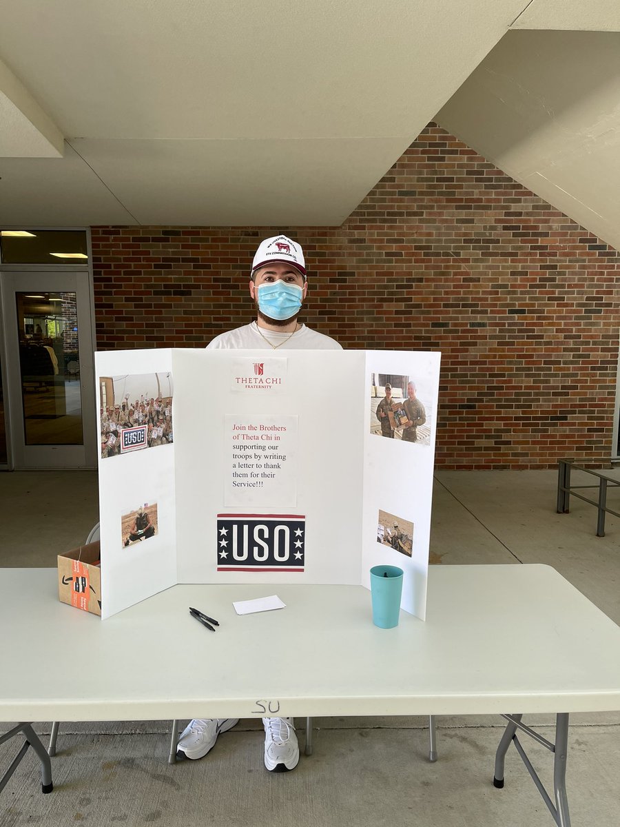 The fellas of <a href="/SLUThetaChi/">Theta Chi SLU</a> want you to stop by to show support to our troops by sending them a hand-written note! Table is right down on the “S”