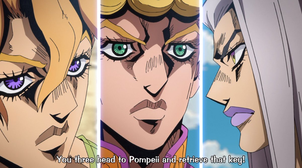 perhaps this was the reason bruno put giorno in the same team as fugo and abbacchio for this mission to begin with – so that they will have a chance to work together, and ease some tensions between them. after all, abbacchio was even more hostile towards giorno at this point.