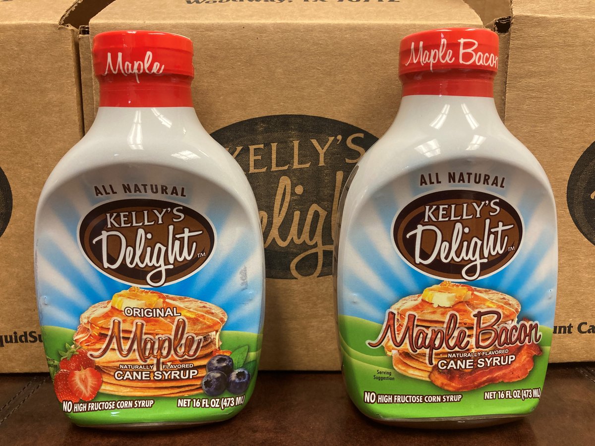 Shipping MAPLE + MAPLE BACON all natural liquid sweetener for #AmazonPrime. No HFCS. No artificials. #KellysDelight