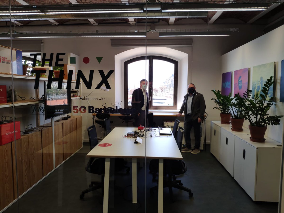 sfiguerola's tweet photo. Meeting with my friend and @5GBarcelona CEO @EduardMartinLi  at #TheThinx Lab. An IoT/5G Lab with the suport of @TelefonicaCAT and with amazing technology and views ;) @i2CAT @MWCapital https://t.co/XEmzZ1tr0S