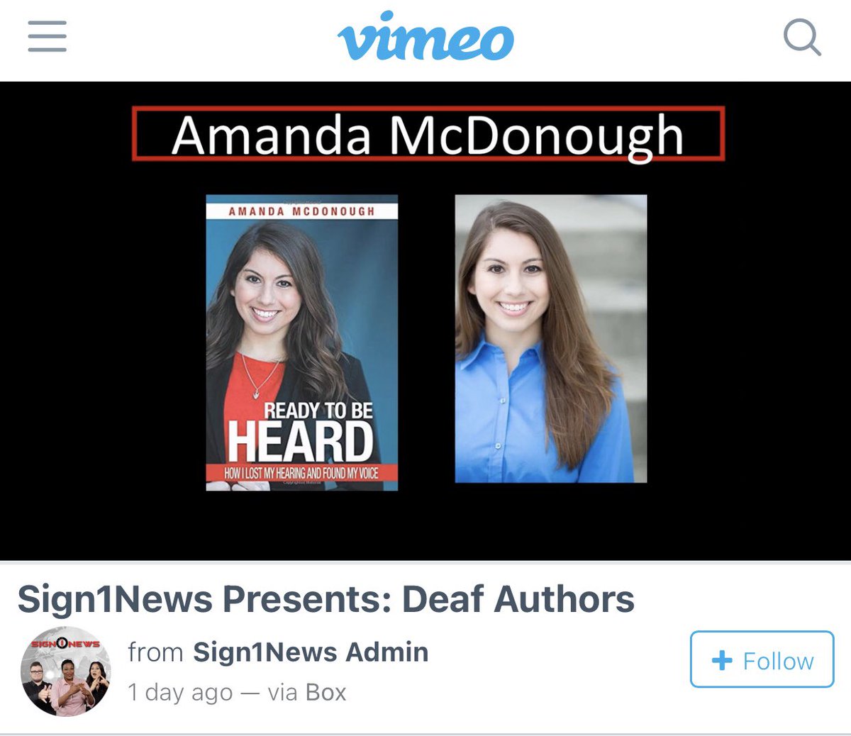 ActingAmanda's tweet photo. Thank you @Sign1News for including me and my #autobiography @ReadyToBeHeard in this beautiful compilation of #DeafAuthors ! 

https://t.co/a0vo0xRyCo https://t.co/dxRALKu6DV