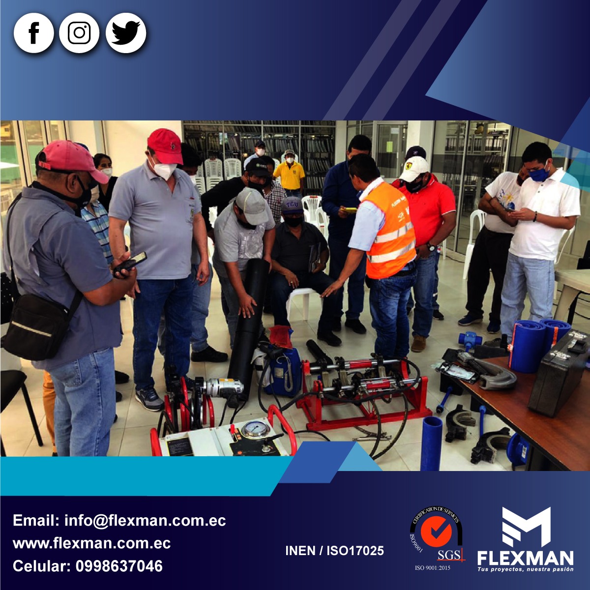flexman_ec's tweet photo. Capacitación en nuevas tecnologías de conducción para redes de Agua Potable 🚰💦💧

#Flexman #NuestraPasion #Capacitacion #Innovando #AguaPotable #TrabajoEnEquipo https://t.co/UL3allEjwp
