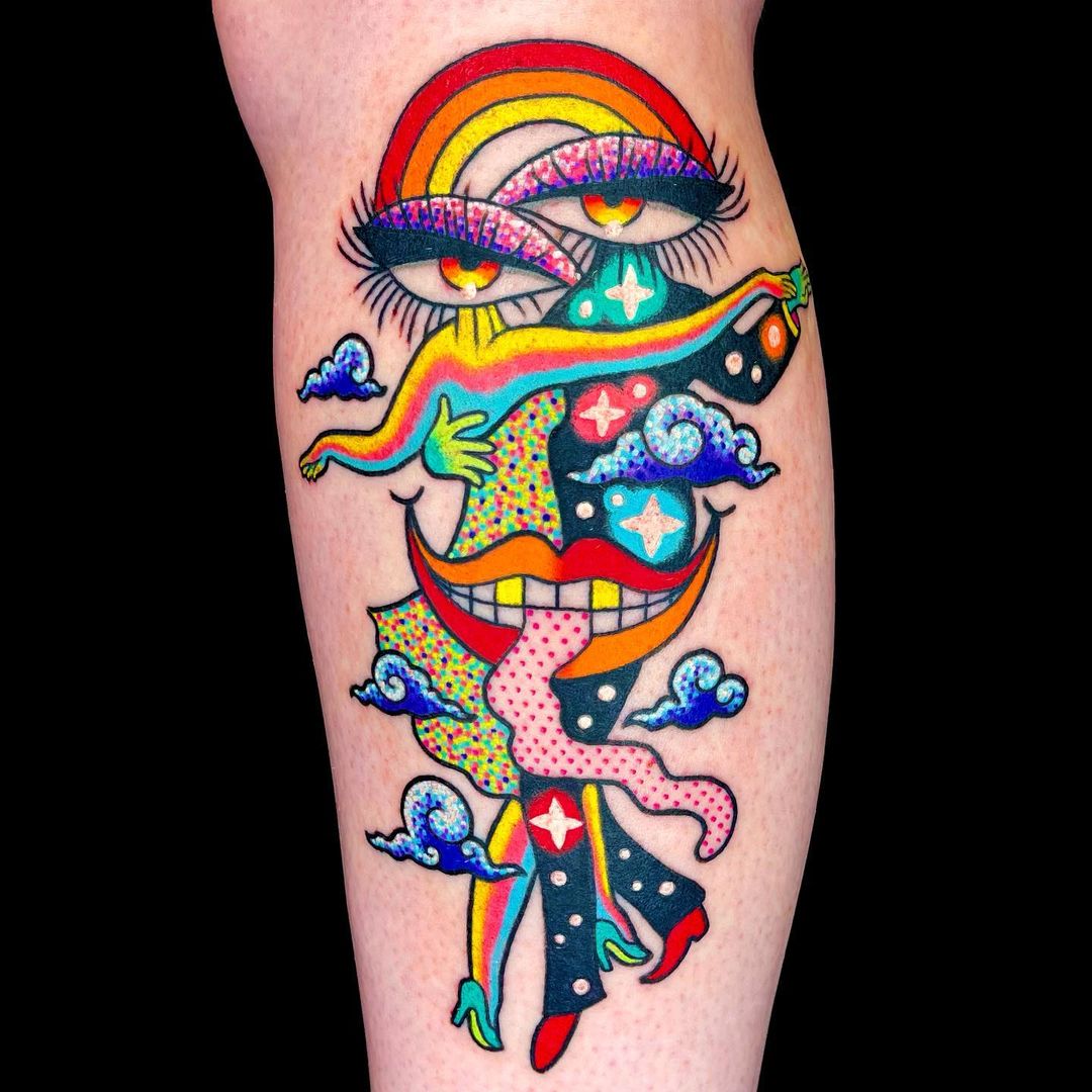 The Tattoo Shop on X: "Colours ✔️ Concept ✔️ Execution ✔️ obsessed with this from @nixxi_tattoos ✨ #tattoos #tattoo #art #psychedelicart #tattooartist #psychedelictattoo #psychedelic #thetattooshop #tattooshopsupplies #tattooshop ...